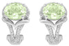 2.62CT DIAMOND & AAA GREEN AMETHYST 14KT WHITE GOLD 3D OVAL & ROUND FUN EARRINGS