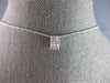 .23CT DIAMOND 14KT WHITE GOLD 3D BAGUETTE CLUSTER RECTANGULAR FLOATING PENDANT
