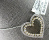 ESTATE LARGE .91CT DIAMOND 18KT 2 TONE GOLD DOUBLE HEART LOVE FLOATING PENDANT