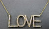 ESTATE LARGE & LONG .64CT DIAMOND 18KT YELLOW GOLD 3D CLASSIC LOVE NECKLACE