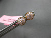 ESTATE .33CT DIAMOND 18KT ROSE GOLD BEZEL CLUSTER CIRCULAR FLOWER STUD EARRINGS