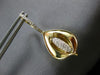 ESTATE .33CT DIAMOND 14K YELLOW GOLD 3D HANDCRAFTED LEAF HUGGIE HANGING EARRINGS