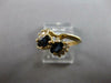 .65CT DIAMOND & AAA SAPPHIRE 14KT YELLOW GOLD 3D OVAL & ROUND DOUBLE FLOWER RING