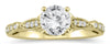 ESTATE 1.10CT DIAMOND 14KT YELLOW GOLD 3D CLASSIC ROUND FILIGREE ENGAGEMENT RING