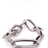 LARGE 1.33CT DIAMOND 18KT WHITE GOLD 3D MATTE & SHINY SQUARE LINK FUN BRACELET