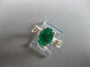 ESTATE 1.76CT DIAMOND & AAA EMERALD 14KT WHITE GOLD OVAL ENGAGEMENT RING #27630