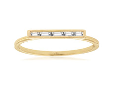 ESTATE .08CT DIAMOND 14KT YELLOW GOLD 3D CLASSIC BAGUETTE CHANNEL BAR RING