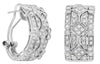 ESTATE WIDE .68CT DIAMOND 14KT WHITE GOLD 3D MULTI ROW FILIGREE HANGING EARRINGS