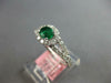 ESTATE .86CT DIAMOND & AAA EMERALD 14K WHITE GOLD 3D OVAL & ROUND HALO LOVE RING
