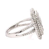 LARGE 1.53CT DIAMOND 18KT WHITE GOLD 3D ROUND & BAGUETTE INVISIBLE COCKTAIL RING