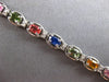 6.76CT DIAMOND & MULTI COLOR SAPPHIRE 14KT WHITE GOLD 3D CLASSIC TENNIS BRACELET