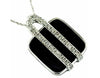 .12CT DIAMOND & AAA ONYX 14KT WHITE GOLD 3D PURSE FUN PENDANT