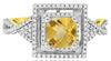WIDE 1.0CT DIAMOND & AAA CITRINE 14KT 2 TONE GOLD CUSHION & ROUND INFINITY RING