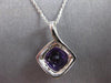 1.46CT DIAMOND & AAA AMETHYST 14KT WHITE GOLD CUSHION & ROUND FLOATING PENDANT