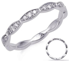.29CT DIAMOND 14KT WHITE GOLD 3D 3 STONE HEXAGON 3/4TH ETERNITY ANNIVERSARY RING