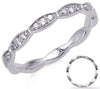 .29CT DIAMOND 14KT WHITE GOLD 3D 3 STONE HEXAGON 3/4TH ETERNITY ANNIVERSARY RING