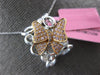 .32CT WHITE & PINK DIAMOND 18KT WHITE & ROSE GOLD 3D BUTTERFLY ENHANCER PENDANT