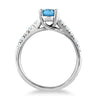 1.23CT DIAMOND & AAA BLUE TOPAZ 14KT WHITE GOLD 3D OVAL & ROUND LUCIDA FUN RING
