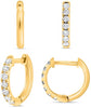ESTATE .34CT DIAMOND 14KT YELLOW GOLD ROUND 7 STONE HUGGIE HOOP HANGING EARRINGS
