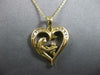 ESTATE .18CT DIAMOND 14KT YELLOW GOLD MOTHER & CHILD HEART LOVE FLOATING PENDANT