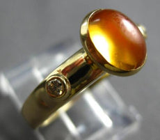 1.35CT DIAMOND & AAA CITRINE 14K YELLOW GOLD 3D OVAL & ROUND 3 STONE RING #27963