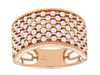 WIDE 1CT DIAMOND 14K ROSE GOLD 3D ROUND MULTI ROW SEMI ETERNITY ANNIVERSARY RING