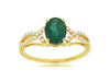 1.24CT DIAMOND & AAA EMERALD 14K YELLOW GOLD 3D OVAL & ROUND INFINITY LOVE RING