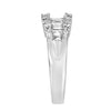 ESTATE 1.33CT DIAMOND 18KT WHITE GOLD CLASSIC ROUND & BAGUETTE ANNIVERSARY RING