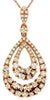 .55CT DIAMOND 14KT ROSE GOLD 3D ROUND OPEN TEAR DROP CLASSIC FLOATING PENDANT