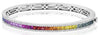 4.20CT DIAMOND & AAA MULTI COLOR SAPPHIRE 14K WHITE GOLD 3D CUFF BANGLE BRACELET