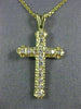 ANTIQUE .30CT DIAMOND 14KT YELLOW GOLD 3D CLASSIC CROSS FLOATING PENDANT #2891