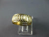 ESTATE WIDE 14KT YELLOW GOLD MATTE & SHINY HANDETCHED WEDDING ANNIVERSARY RING