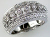 WIDE .48CT DIAMOND 14KT WHITE GOLD 3D MULTI ROW OPEN FILIGREE ANNIVERSARY RING