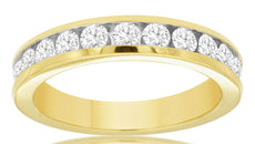 .75CT DIAMOND 14KT YELLOW GOLD 3D CHANNEL SEMI ETERNITY WEDDING ANNIVERSARY RING