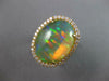 EXTRA LARGE 15.73CT DIAMOND & AAA AUSTRALIAN OPAL 14KT YELLOW GOLD OVAL FUN RING