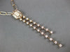 1.16CT DIAMOND 14K ROSE GOLD ROUND & BAGUETTE HEXAGON LARIAT CHANDELIER NECKLACE