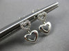 ESTATE .10CT DIAMOND 14KT WHITE GOLD CLASSIC DOUBLE HEART LOVE HANGING EARRINGS