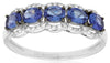 .94CT DIAMOND & AAA TANZANITE 14KT WHITE GOLD 3D OVAL & ROUND ANNIVERSARY RING