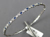 1.16CT DIAMOND & AAA SAPPHIRE 18KT WHITE GOLD SEMI ETERNITY LOVE BANGLE BRACELET