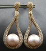 EXTRA LARGE 3.45CT DIAMOND & AAA PINK SOUTH SEA PEARL 18KT ROSE GOLD 3D EARRINGS