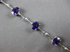 6.42CT DIAMOND & AAA AMETHYST 14K WHITE GOLD OVAL & ROUND BAMBOO TENNIS BRACELET