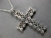 ESTATE LARGE 1.0CT DIAMOND 14KT WHITE GOLD ROUND CROSS MULTI X FLOATING PENDANT