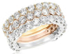 LARGE 5.79CT DIAMOND 18K TRI COLOR GOLD 3/4 ETERNITY SHARED PRONG STACKABLE RING