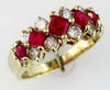 1.63CT DIAMOND & AAA RUBY 14KT YELLOW GOLD 3D PRINCESS & ROUND ANNIVERSARY RING