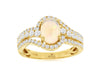 1.55CT DIAMOND & AAA OPAL 14K YELLOW GOLD 3D OVAL & ROUND DOUBLE SWIRL LOVE RING