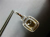LARGE 14.60CT DIAMOND & AAA CITRINE 14KT WHITE GOLD 3D CUSHION HANGING EARRINGS