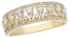 WIDE .72CT DIAMOND 14K YELLOW GOLD MULTI ROW ROUND & PEAR SHAPE ANNIVERSARY RING