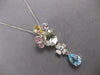 LARGE 4.34CT DIAMOND & AAA MULTI GEM 14KT WHITE GOLD TEAR DROP HANGING EARRINGS