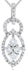 .29CT DIAMOND 14KT WHITE GOLD 3D CLASSIC FLORAL LEAF LOVE KNOT FLOATING PENDANT