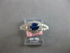 ESTATE .99CT DIAMOND & AAA SAPPHIRE 14KT WHITE GOLD 3D CLASSIC HALO LOVE RING